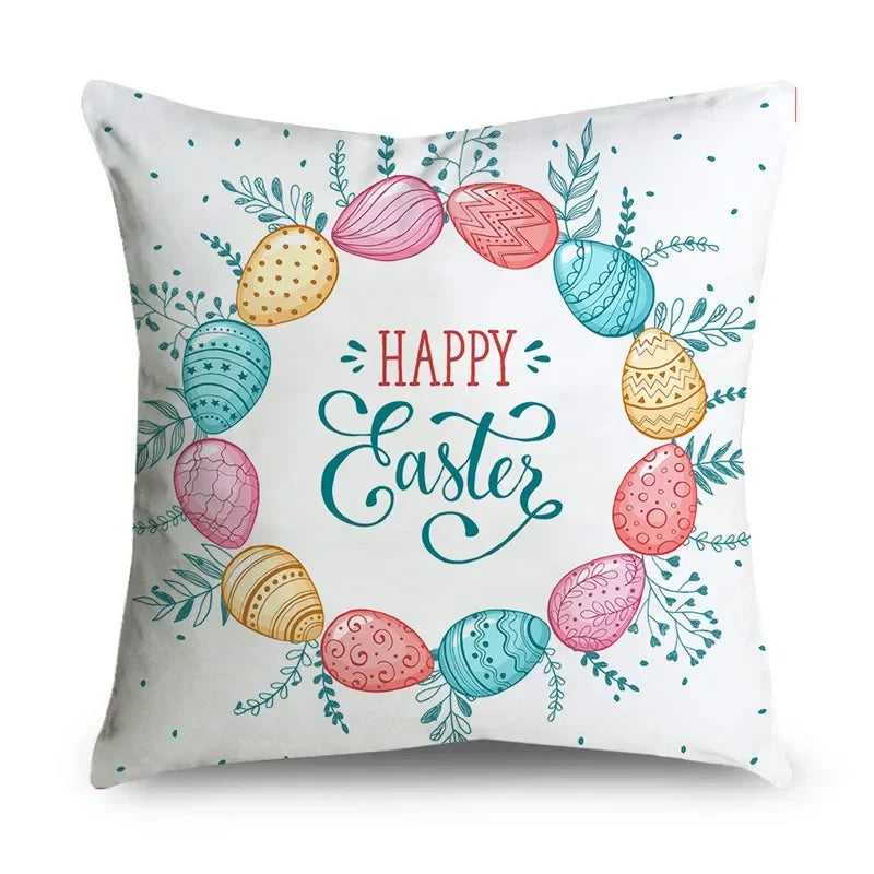 easter theme pillowcase Easter egg rabbit pillowcase holiday party home decoration cushion cover   S