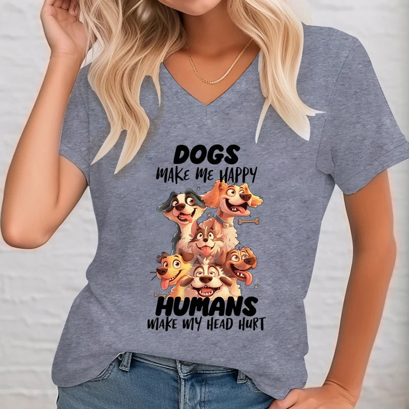 Dogs Make Me Happy T Shirt