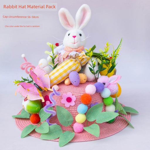 Creative Kids Hat DIY Handmade Material Package Catwalk Rabbit Hat Making Woven Hat Easter Hat Decoration