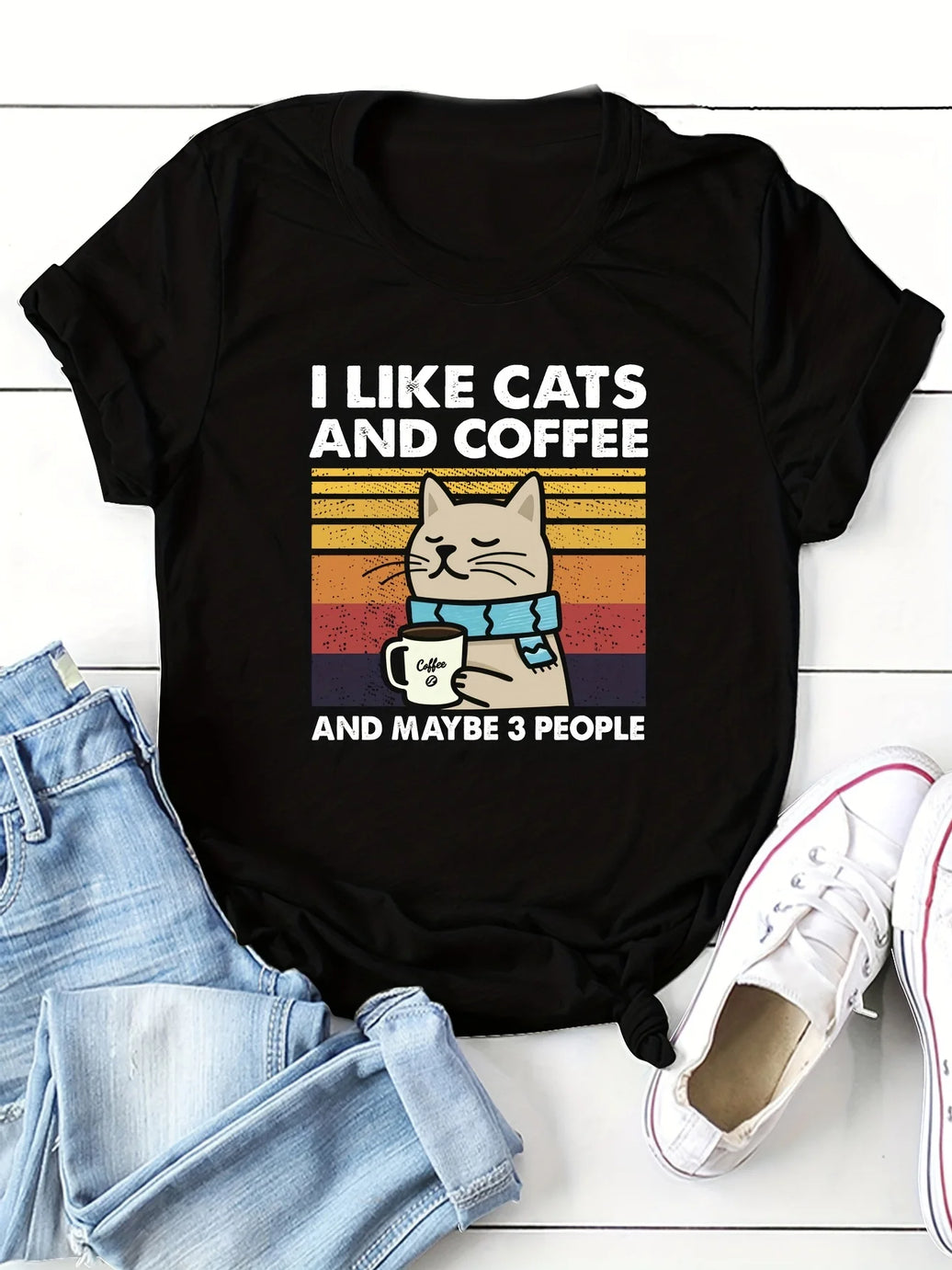 Cat & Coffee  T-shirt