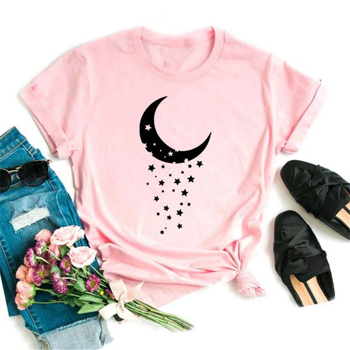 Moon Butterfly Astrology T-Shirt Casual Women’s Top
