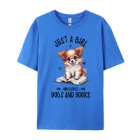 Just A Girl Who Loves Dogs And Books Puppy Tshirt