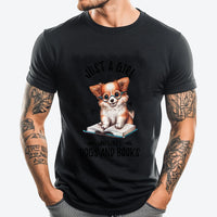 Just A Girl Who Loves Dogs And Books Puppy Tshirt