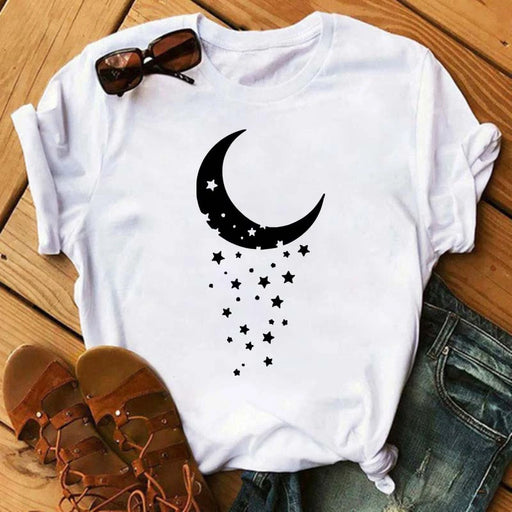 Moon Butterfly Astrology T-Shirt Casual Women’s Top