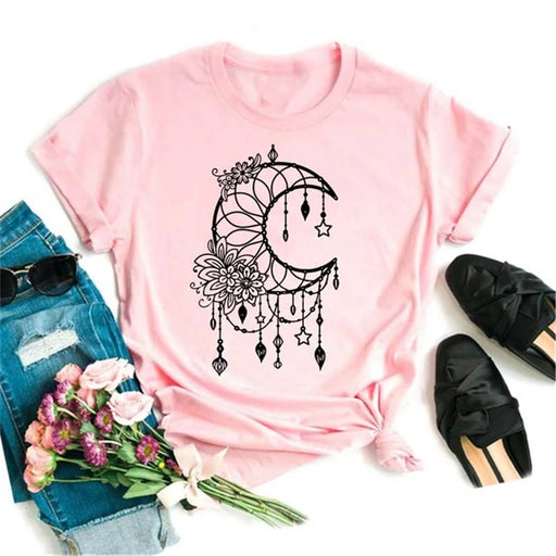 Moon Butterfly Astrology T-Shirt Casual Women’s Top