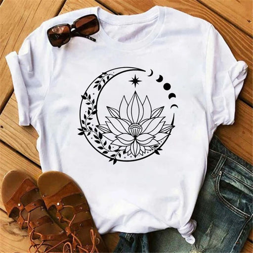 Moon Butterfly Astrology T-Shirt Casual Women’s Top