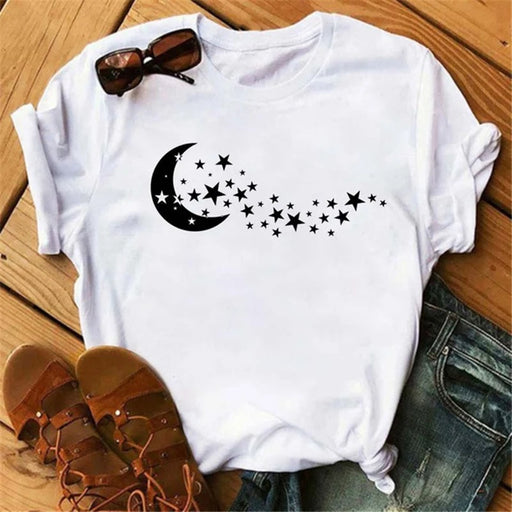 Moon Butterfly Astrology T-Shirt Casual Women’s Top