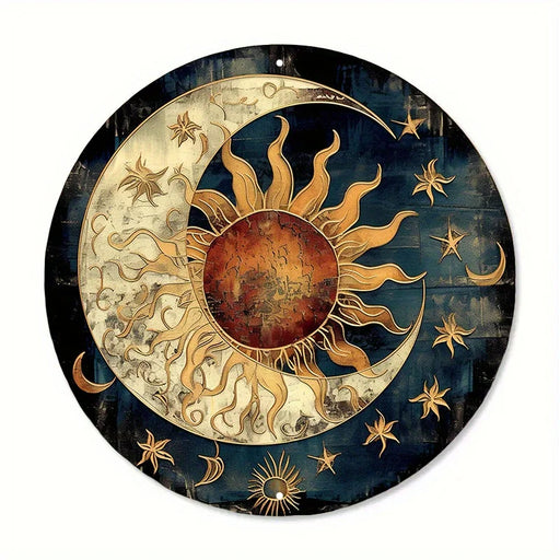 Moon and Sun Sign Metal Wall Decor for Home