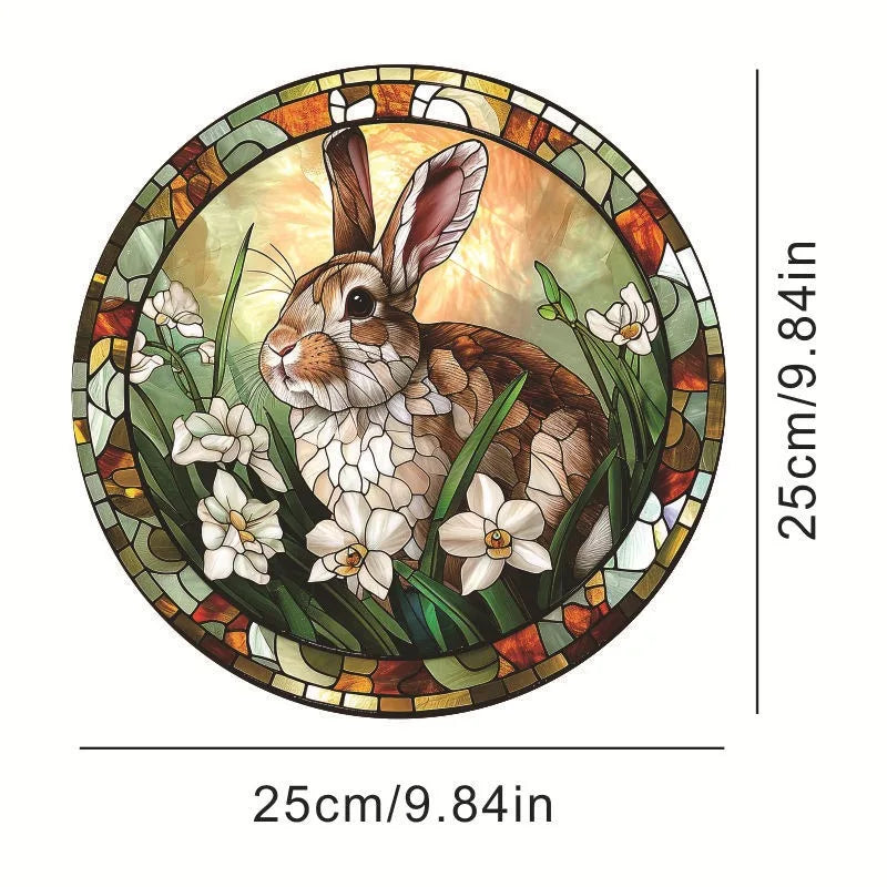 Happy Easter Window Stickers Rabbit Eggs Flower Plants Electrostatic Glass Sticker Easter Decorations for Home Bunny Wall Decals
