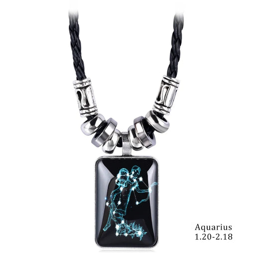 Personalized Zodiac Sign Galaxy Constellation Pendant Necklace