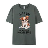 Just A Girl Who Loves Dogs And Books Puppy Tshirt