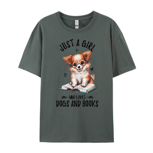 Just A Girl Who Loves Dogs And Books Puppy Tshirt