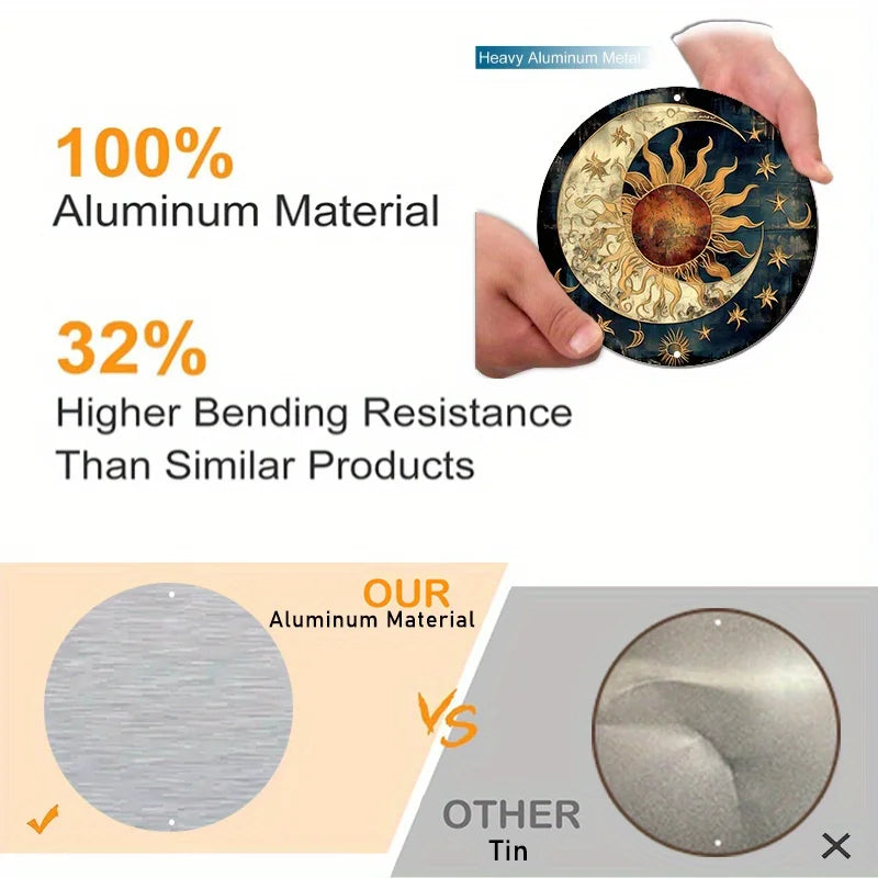 Moon and Sun Sign Metal Wall Decor for Home