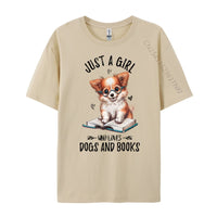 Just A Girl Who Loves Dogs And Books Puppy Tshirt