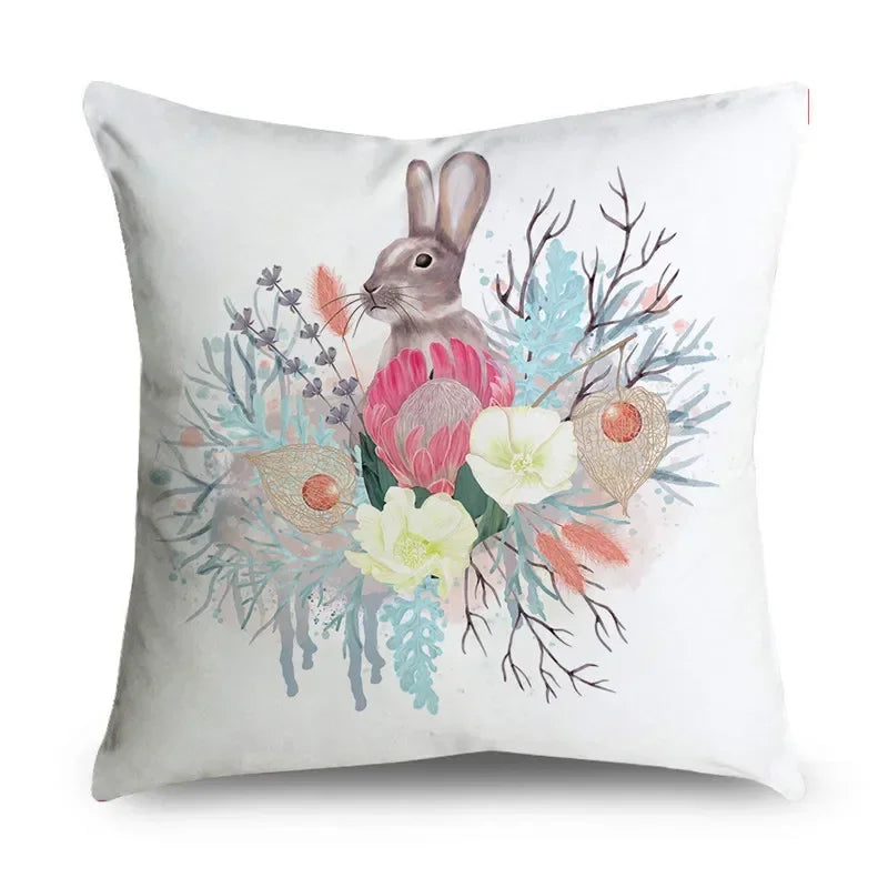 easter theme pillowcase Easter egg rabbit pillowcase holiday party home decoration cushion cover   S