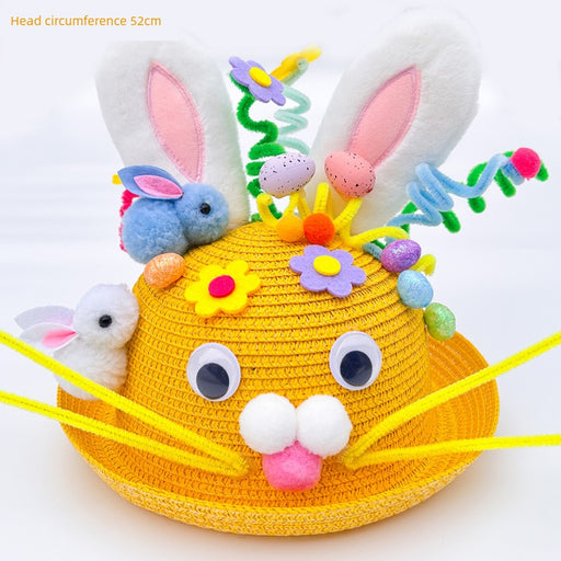 Creative Kids Hat DIY Handmade Material Package Catwalk Rabbit Hat Making Woven Hat Easter Hat Decoration