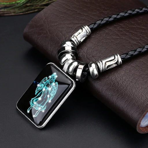 Personalized Zodiac Sign Galaxy Constellation Pendant Necklace