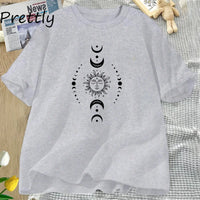 Celestial Sun and Moon Astrology T-Shirt Mystical Tee