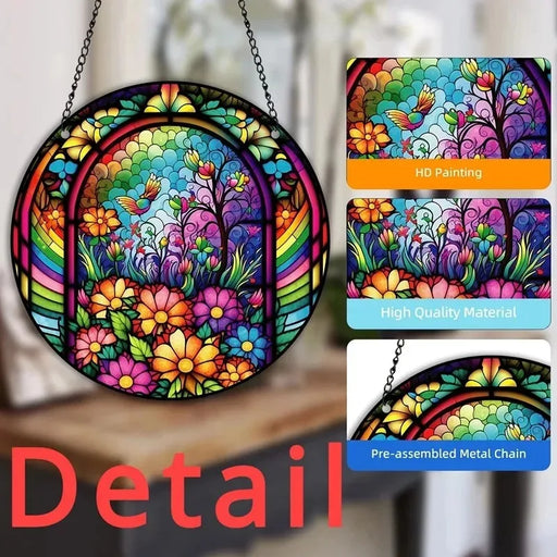 Resurrection Sun Sign Stained Acrylic Window Hanging Decor