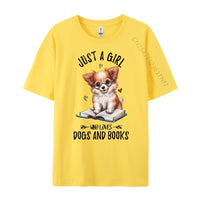 Just A Girl Who Loves Dogs And Books Puppy Tshirt
