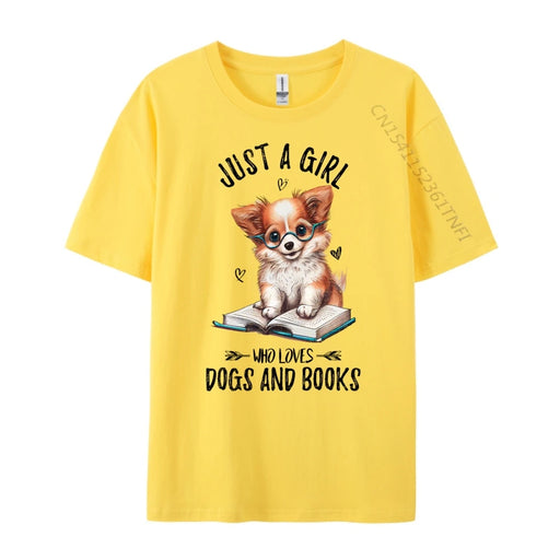 Just A Girl Who Loves Dogs And Books Puppy Tshirt