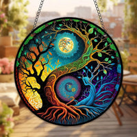 1pc Tree Of Life Stained Window Hanging Decor Tree Of Life Suncatcher,Gift For Woman Man,Indoor Outdoor Home Decor Garden Decor
