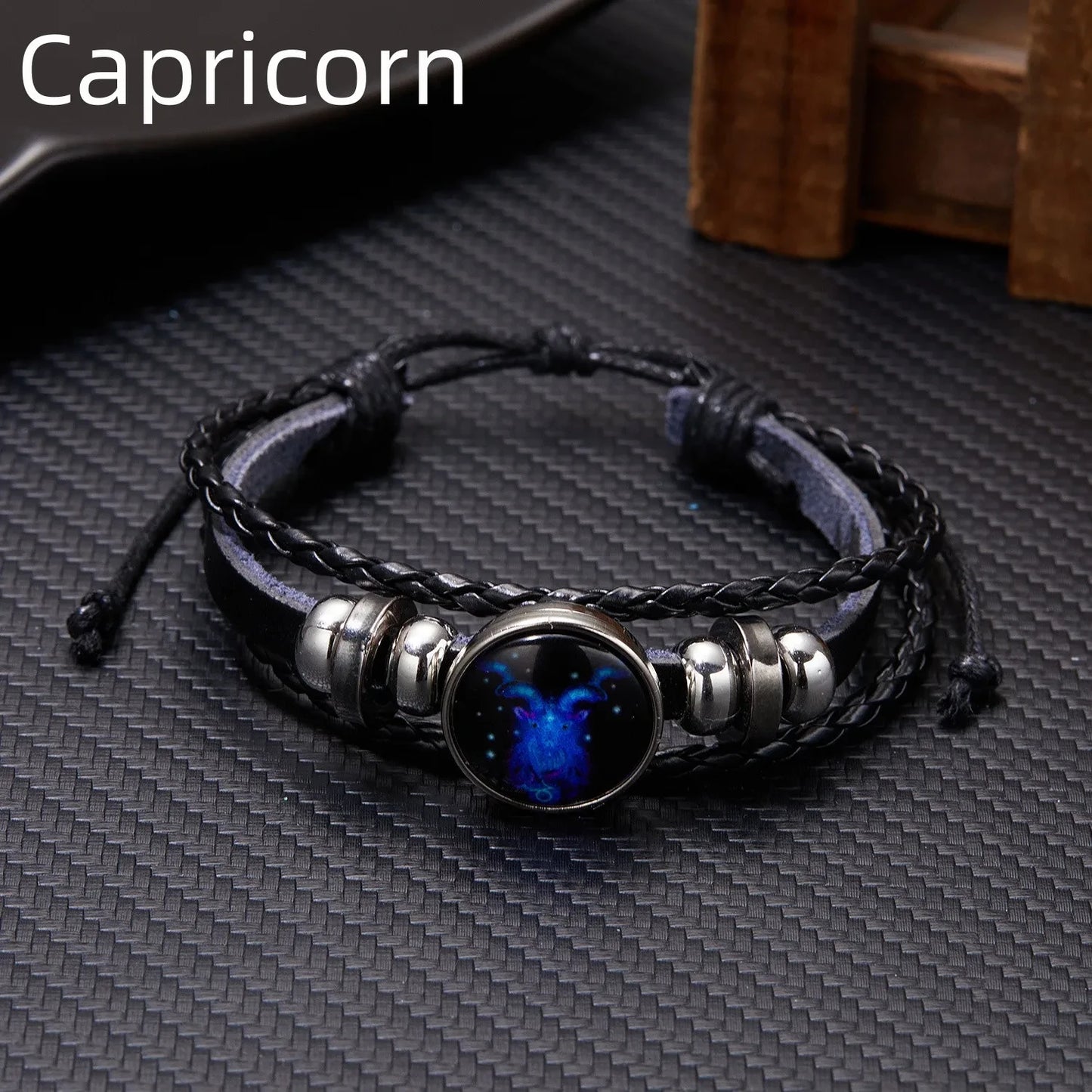 12 Constellation Zodiac Sign Luminous Vintage Leather Bracelet