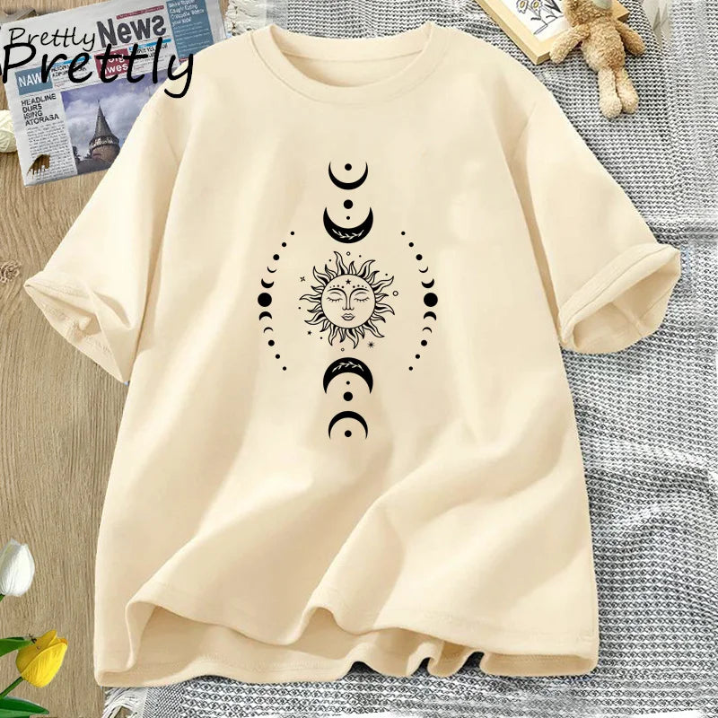 Celestial Sun and Moon Astrology T-Shirt Mystical Tee