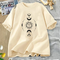 Celestial Sun and Moon Astrology T-Shirt Mystical Tee