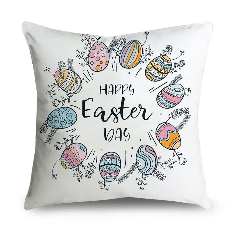 easter theme pillowcase Easter egg rabbit pillowcase holiday party home decoration cushion cover   S