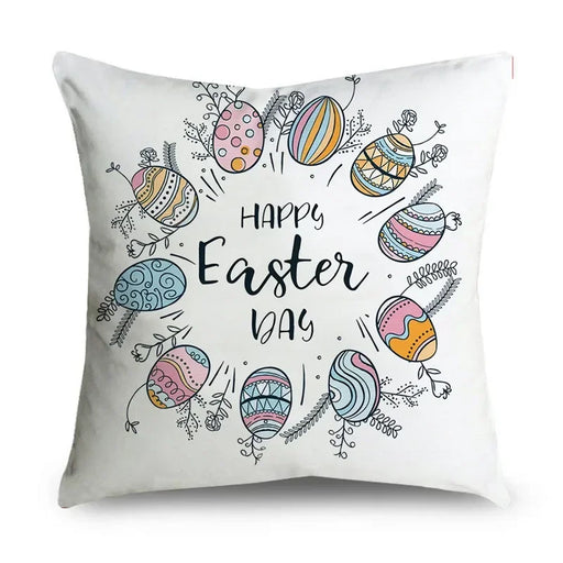 easter theme pillowcase Easter egg rabbit pillowcase holiday party home decoration cushion cover   S