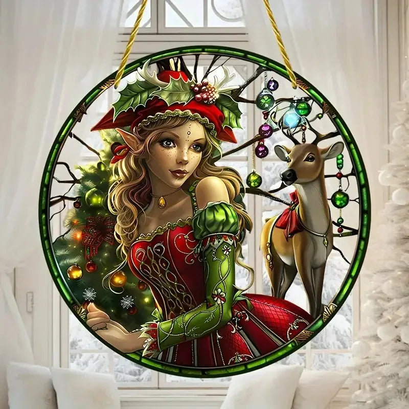 Tree of Life Theme Acrylic Sun Catcher- Window Hanging Decor with Stained Glass Appearance for Multi-Scene Decor Perfect festiva