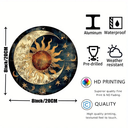 Moon and Sun Sign Metal Wall Decor for Home