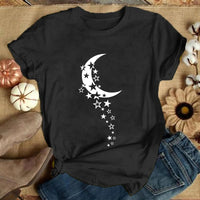 Red and Black Moon Astrology T-Shirt Women’s Fashion
