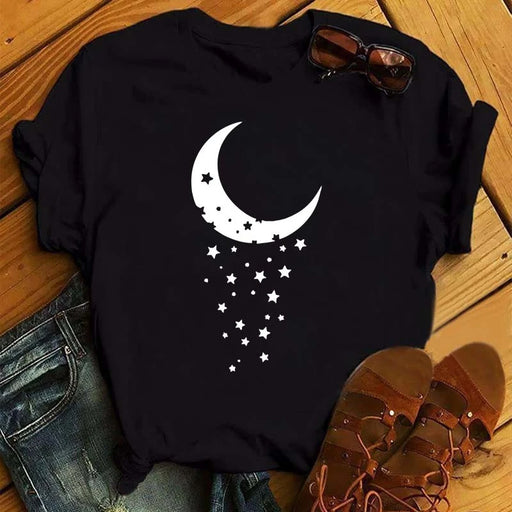 Moon Butterfly Astrology T-Shirt Casual Women’s Top
