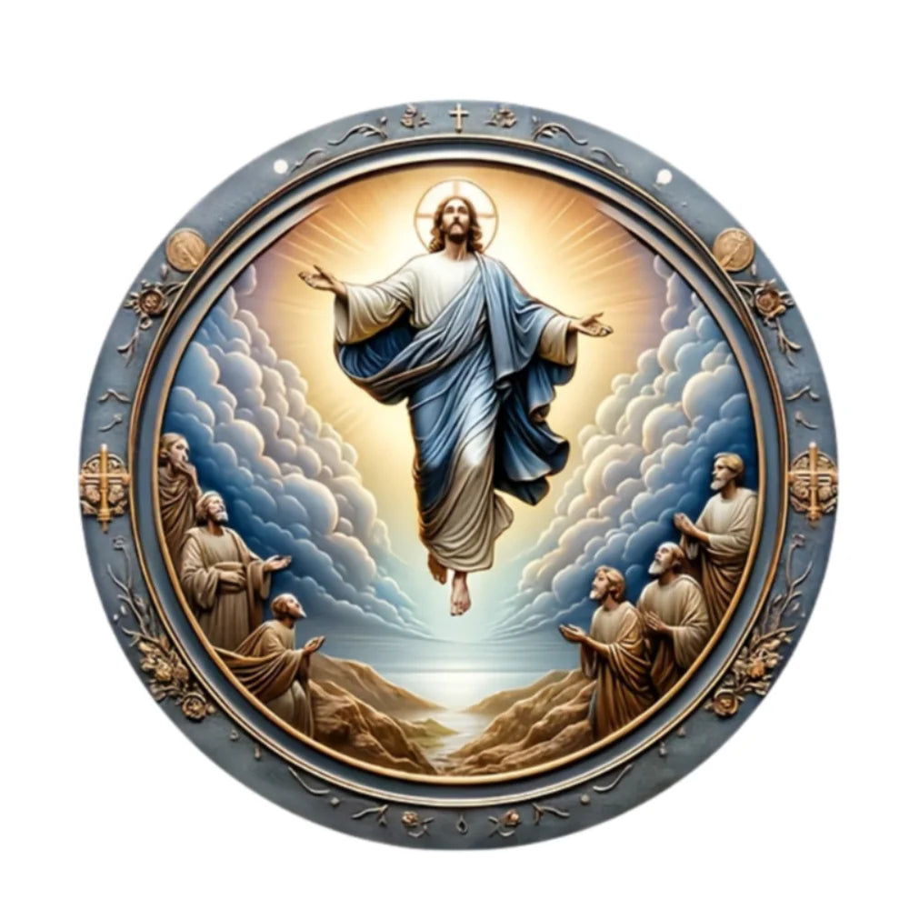 Room Decor Jesus Comes Suncatcher Light Catcher Circular Round Centerpiece for Porch,Garden,Office, Home Decoration Acrylic Sign