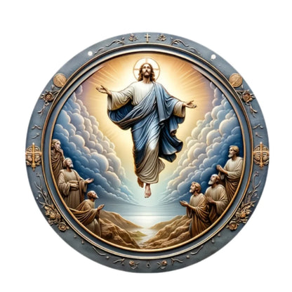 Room Decor Jesus Comes Suncatcher Light Catcher Circular Round Centerpiece for Porch,Garden,Office, Home Decoration Acrylic Sign