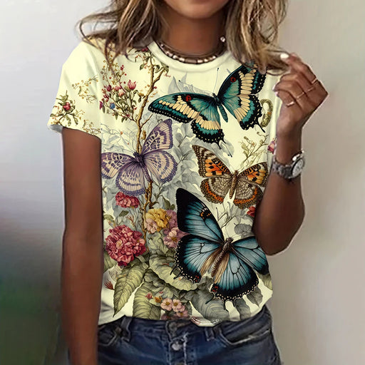 Summer Fashion Butterfly Bird 3D Print T-shirts Women Streetwear Casual Y2k Short Sleeve T Shirt O-neck Tees Tops Clothing
