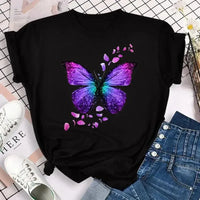 Colorful Butterfly Petal T-shirt
