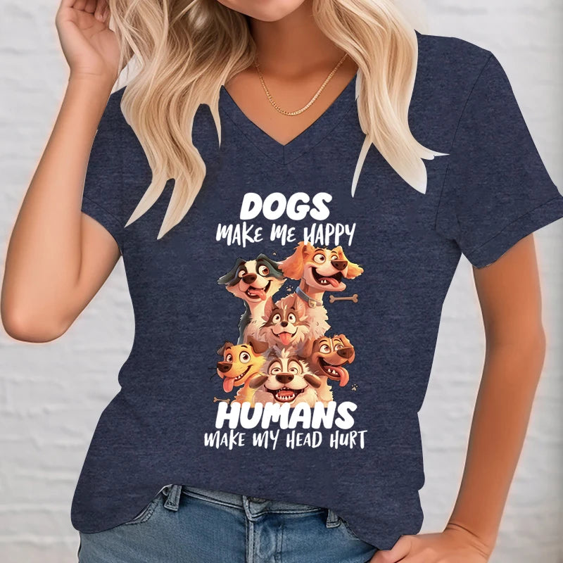 Dogs Make Me Happy T Shirt