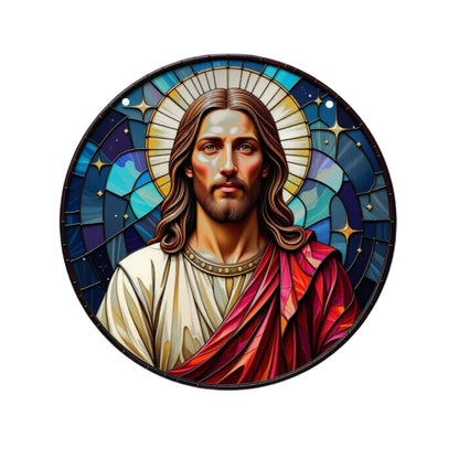 Room Decor Jesus Comes Suncatcher Light Catcher Circular Round Centerpiece for Porch,Garden,Office, Home Decoration Acrylic Sign