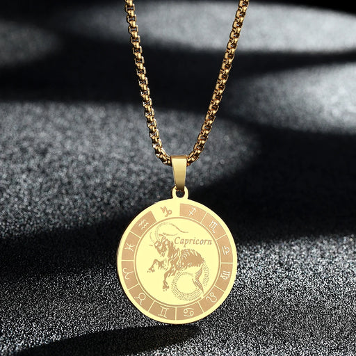 Capricorn Zodiac Sign Pendant Necklace Constellation Jewelry Gift