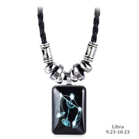 Personalized Zodiac Sign Galaxy Constellation Pendant Necklace