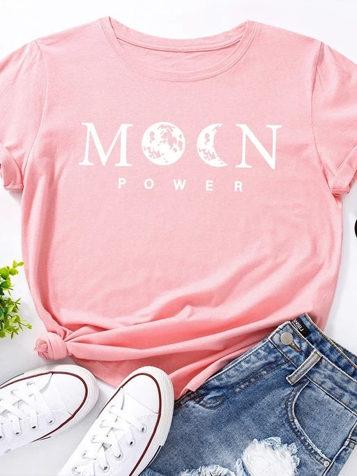 Moon Power Astrology T-Shirt Women’s Casual Summer Tee