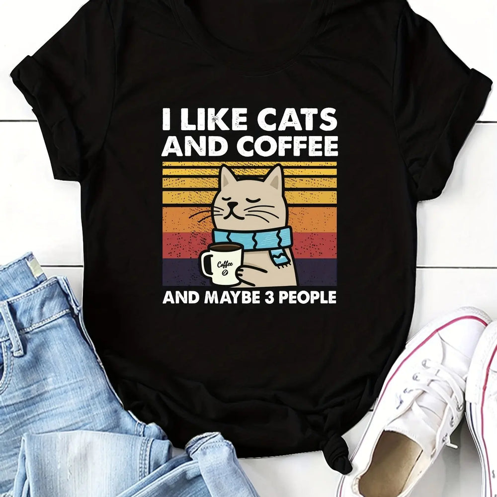 Cat & Coffee  T-shirt