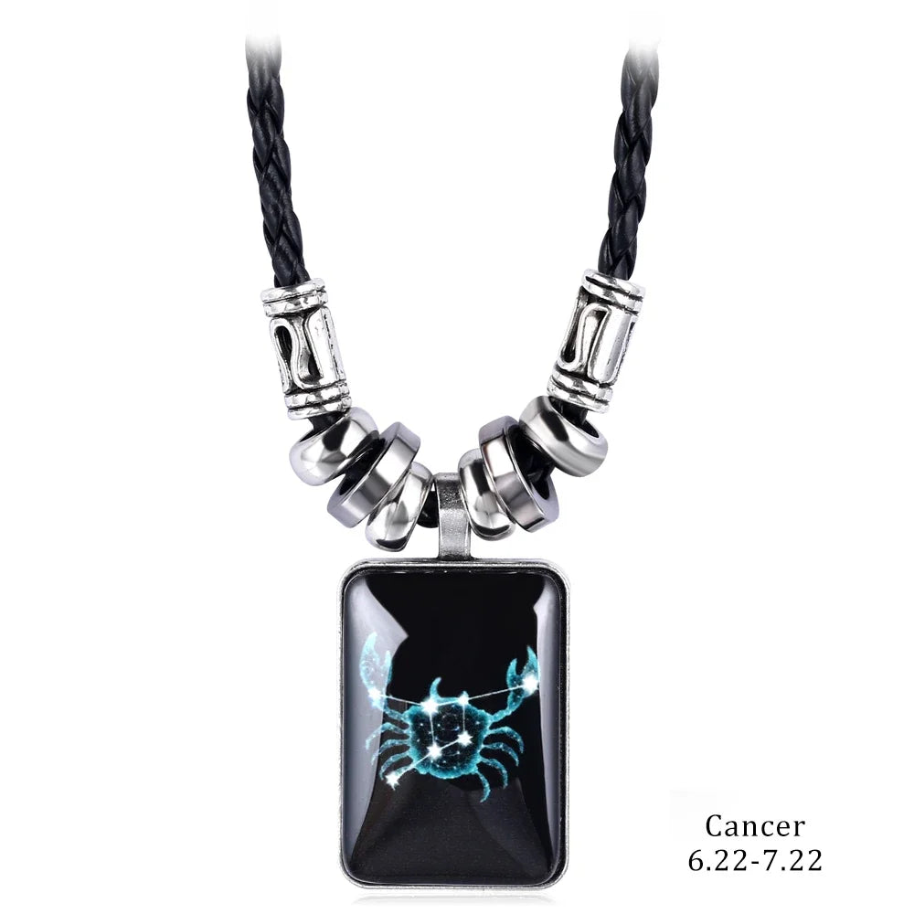 Personalized Zodiac Sign Galaxy Constellation Pendant Necklace