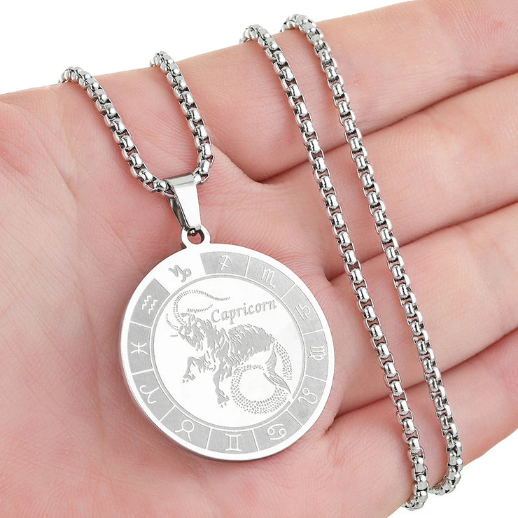 Capricorn Zodiac Sign Pendant Necklace Constellation Jewelry Gift