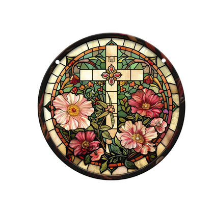 Room Decor Jesus Comes Suncatcher Light Catcher Circular Round Centerpiece for Porch,Garden,Office, Home Decoration Acrylic Sign
