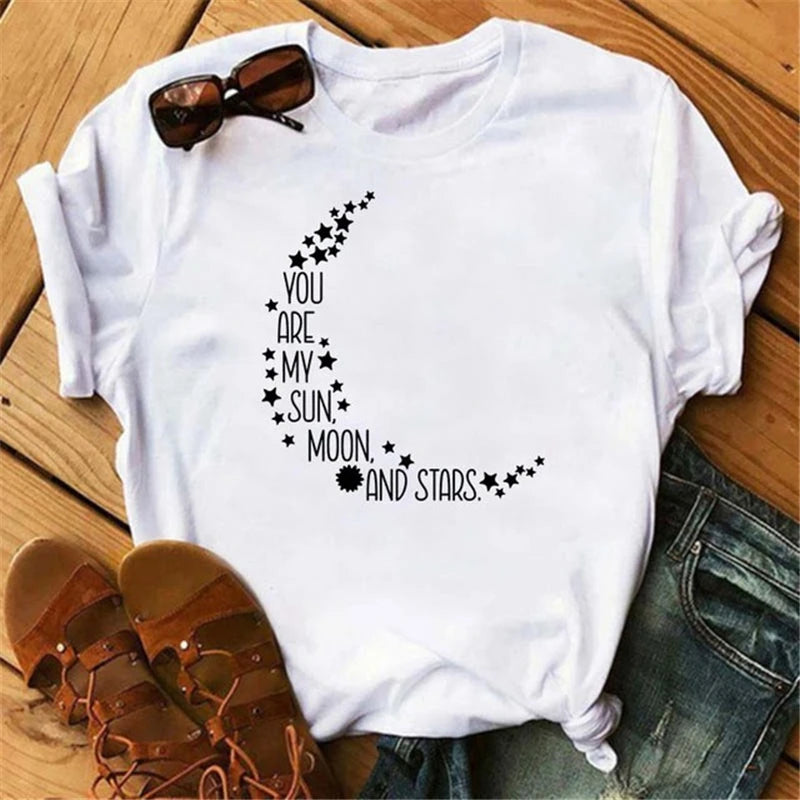 Moon Butterfly Astrology T-Shirt Casual Women’s Top