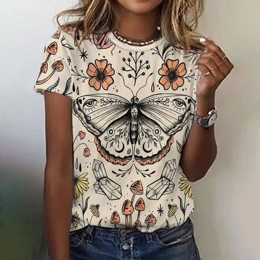 Summer Fashion Butterfly Bird 3D Print T-shirts Women Streetwear Casual Y2k Short Sleeve T Shirt O-neck Tees Tops Clothing